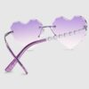 Girls Purple Rimless Heart Sunglasses