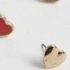 Girls Red Heart Studs 3 Pack