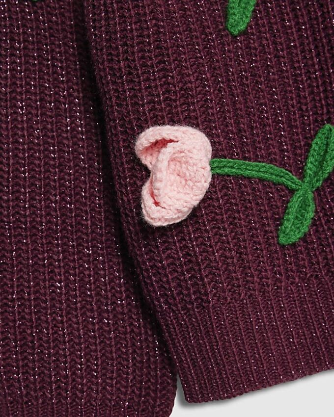 Girls Red Tulip Cardigan