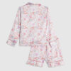 Girls White Love Heart Satin Short Pyjamas