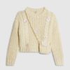 Girls Yellow Knitted Flower Jumper With Bag