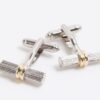 Gold and Silver Mixed Metal Bar Cufflinks