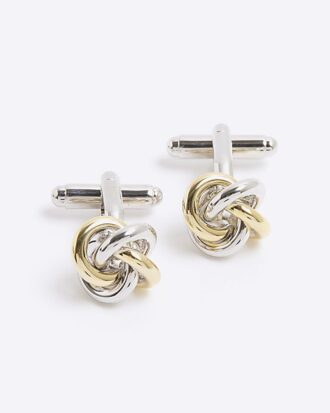 Gold and silver Mixed Metal Knot Cufflinks