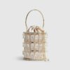 Gold Diamante Cage Basket Bag