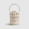 Gold Diamante Cage Basket Bag