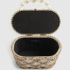 Gold Diamante Pearl Handle Basket Bag