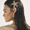 Gold Diamond Simulant Starfish Hair Clip