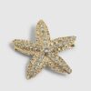 Gold Diamond Simulant Starfish Hair Clip