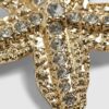 Gold Diamond Simulant Starfish Hair Clip