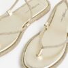 Gold Embellished Twist Strappy Sandals