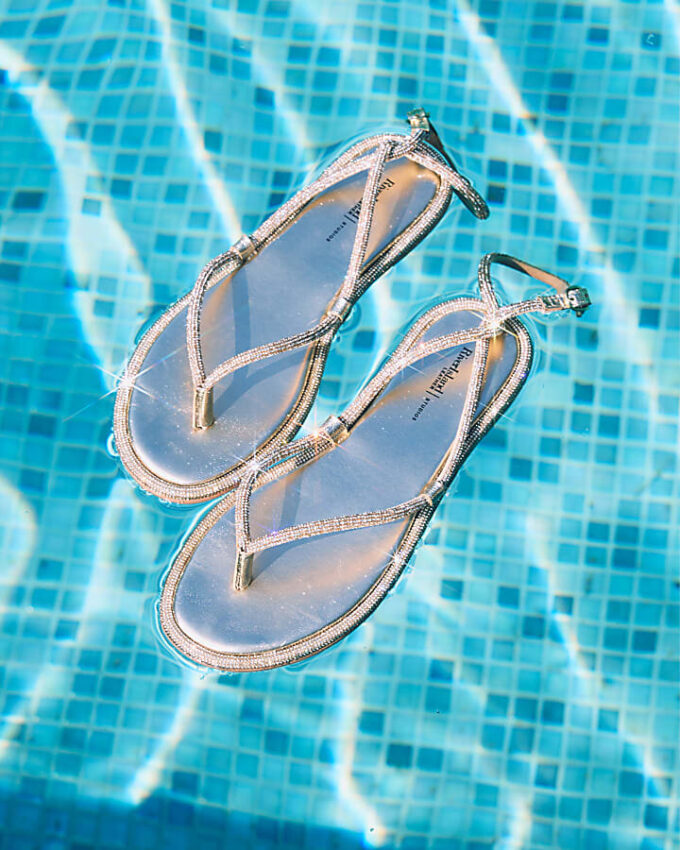 Gold Embellished Twist Strappy Sandals