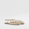 Gold Faux Leather Caged Sandals