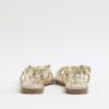 Gold Faux Leather Caged Sandals