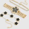 Gold Flower Face Watch Bracelets Set