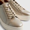 Gold Lace Up Flatform Trainers