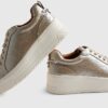 Gold Lace Up Flatform Trainers