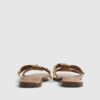 Gold Leather Studded Flat Sandals