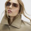 Gold Metal Aviator Sunglasses