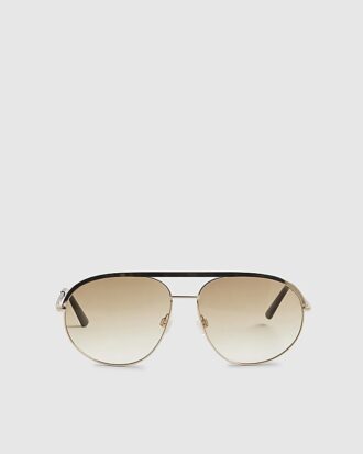 Gold Metal Aviator Sunglasses