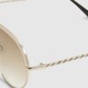 Gold Metal Aviator Sunglasses