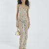 Gold Metallic Knit Maxi Dress