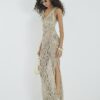 Gold Metallic Knit Maxi Dress