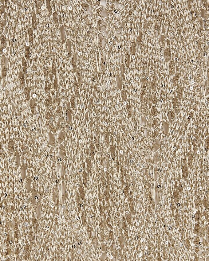 Gold Metallic Knit Maxi Dress