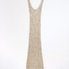 Gold Metallic Knit Maxi Dress