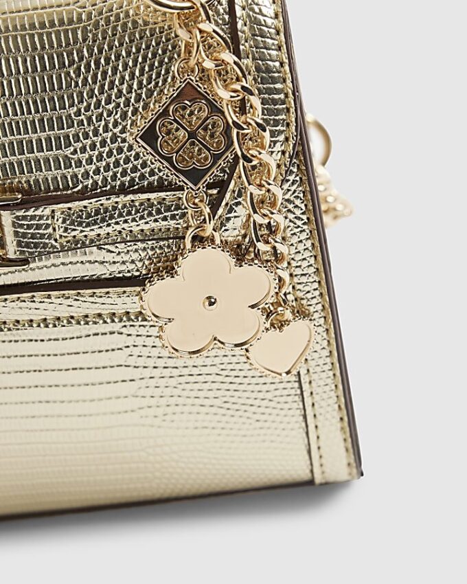 Gold Mini Cross Body Tote Bag