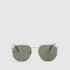 Gold Monogram Hexagon Smoke Lens Sunglasses