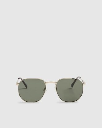 Gold Monogram Hexagon Smoke Lens Sunglasses