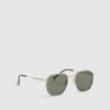 Gold Monogram Hexagon Smoke Lens Sunglasses