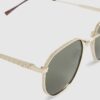 Gold Monogram Hexagon Smoke Lens Sunglasses