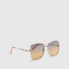 Gold Ombre Square Oversized Sunglasses