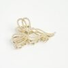 Gold Pearl Bow Claw Hair Clip