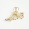 Gold Pearl Bow Claw Hair Clip