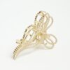Gold Pearl Bow Claw Hair Clip