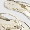 Gold Pearl Thong Jelly Flip Flops