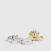 Gold Silver Metal Multi Pack Of 7 Rings