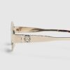 Gold Slim Metal Hexagon Sunglasses