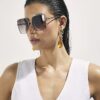 Gold Square Oversized Sunglasses
