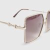 Gold Square Oversized Sunglasses