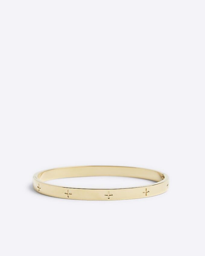 Gold Steel Circle Bangle