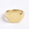 Gold Steel Signet Ring