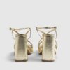 Gold Wide Fit Platform Heeled Sandals