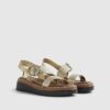 Gold Wide Fit Woven Flatform Sandals
