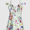 Green 3D Floral Beaded Mini Dress