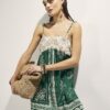 Green Beaded Mini Beach Dress