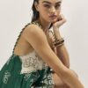 Green Beaded Mini Beach Dress