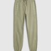 Green Denim Elasticated Joggers